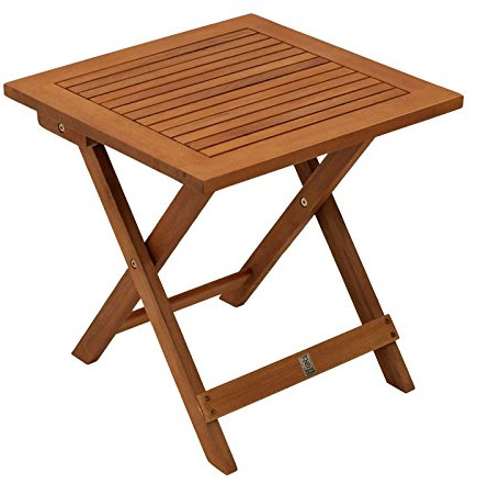 Gartenmoebel Klapp Beistelltisch Java 45x45cm Akazie geölt FSC®-Zertifiziert Tisch