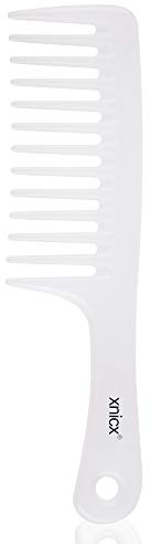 xnicx Large Wide Tooth Comb,Wet or Dry Detangling Comb for Women Men White | Afro Hair Brush for Long,Wet,Curly or Thick Hair,Shower Detangling, Improves Blood Circulation,Large Tooth,Anti-slip Grip