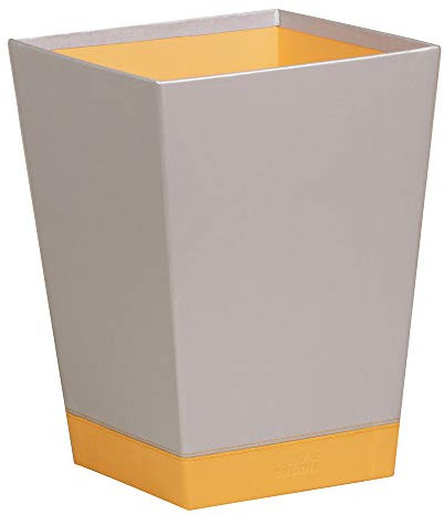 Rhodia 318821C Papierkorb (24 x 24 x 32 cm, Kunstleder, elegant und praktisch, ideal für Ihr Büro) 1 Stück, silber