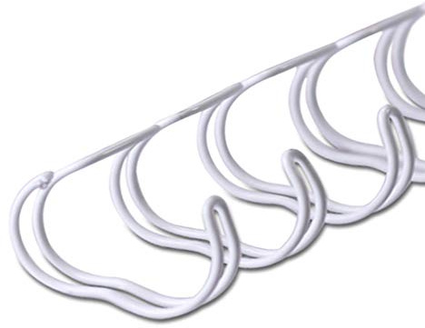 Drahtbinderücken für Bindungen 2:1 (23 Ringe), 12,7 mm, 100 Stück,WEIß, für ca. 100 Seiten - für Ringbindungen