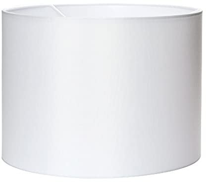 Lampenschirm (Ø 30 cm), Stoff, Höhe 22 cm, rund, Aufnahme für Fassung E27 42 mm, Ersatzschirm für Hängelampen, Stehlampen, Tischlampen, Weiß