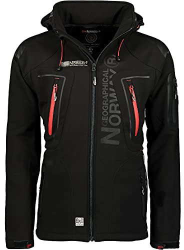 Geographical Norway Techno Softshelljacke Herren Kapuze abnehmbar, BLACK, 3XL