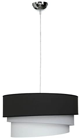 Licht-Erlebnisse Graue Hängeleuchte rund Ø45cm Moderner Stoffschirm in tollem Design Wohnzimmer Schlafzimmer Lampe