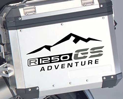 n.2 Adesivi per valigie allu sostitutivo per BMW R 1250 GS (Black/Grey)