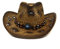 LTSWEET Herren Damen Cowboyhut Stroh Western Cowboyhut Naturstroh Sommer Breiter Krempe Strandkappe Outdoor Camping Sonnenhut UV-Schutz Unisex Erwachsene,Braun