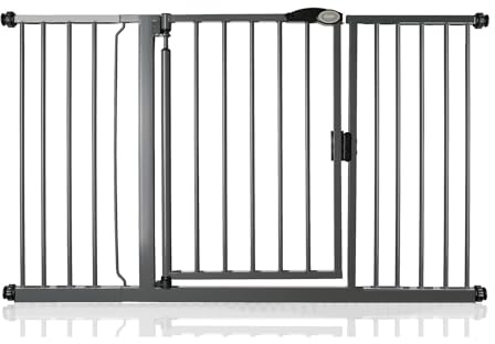 Safetots Pressure Fit Self Closing Stair Gate, 139.8cm - 146.8cm, Slate Grey, Auto Closing Baby Gate, Safety Barrier for Toddler, Easy Installation