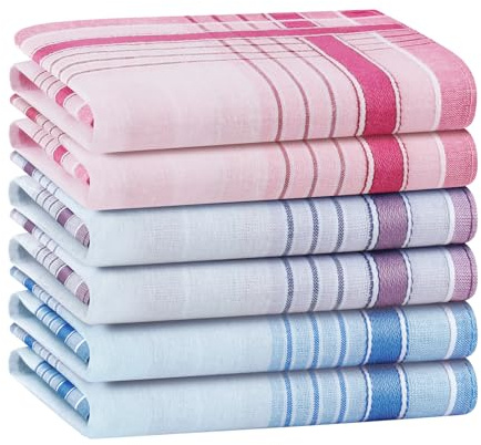 HOULIFE Baumwoll-Taschentücher für Damen, Weiche Stofftaschentücher Damen | 100% Baumwolle, für Hochzeit & Alltag, Damen-Taschentücher zum Besticken, Weich zur Haut und langlebig