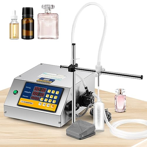 Hanchen Máquina de Llenado de Líquidos Automática con Bomba Peristáltica 650ml/min/boquilla Llenadora de Botellas Digital para Perfume Aceite Esencial Alcohol (1 Boquilla)