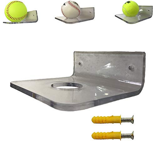 Pmsanzay Baseballs Ballhalter Ständer Rack Wandmontage, Softball Display Wandaufbewahrung, Tennis Wandhalterung Rack für Baseball, Tennis, Softball – klares Acryl – kein Ball