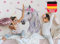 Osomhome | Wandtattoo Kinderzimmer Einhorn Wandbild I Wandsticker Junge Babyzimmer Mädchen Aufkleber | Wanddeko Wohnzimmer | os2030 (170 x 163 cm)