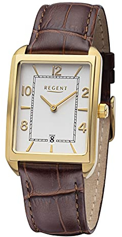 Regent Herren Analog Quarz Uhr mit Leder Armband 11100308