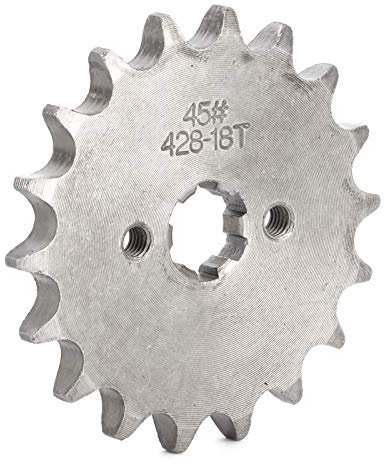 Aramox pitbike Pit Dirt Bike Tuning Ketten und Ritzel und Kette Set, 18 Zähne Stahllegierung Front Ritzel Ritzelwelle Ersatz für Pit PRO Trail Dirt Bike 110cc 125cc 140cc 428 Kette