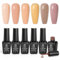 Beetles Gel Polish Set- 6 Colors Transparent Jelly Sheer Pink Nude Gel Polish Kit Libra Collection, Soak off UV Gel Nail Polish Set Salon DIY Home Gel Nail Kit Mani Gifts for Women Girls
