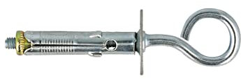 Tasselli in acciaio diametro 8 x 45 con occhiolo chiuso 6 pz.