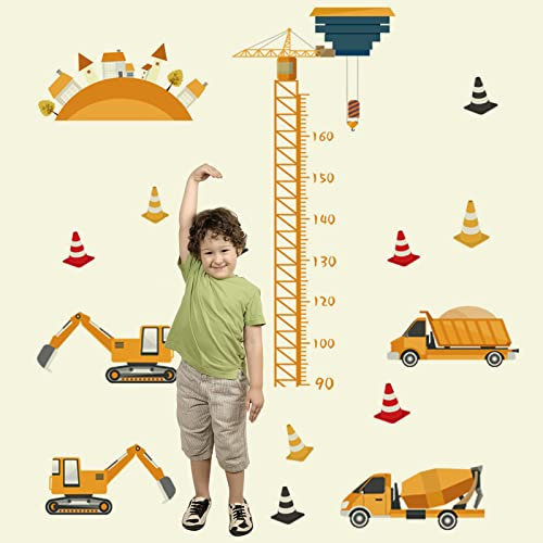 KAMEUN Baufahrzeuge Wandtattoo Kinderzimmer Junge, Wandaufkleber Schlafzimmer, Konstruktion Traktor Bagger Lastwagen Wandsticker Wanddeko für Kinderzimmer Babyzimmer Spielzimmer…