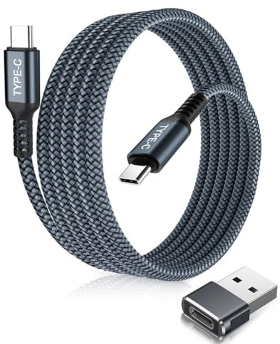 Elebase USB Typ C auf C 100W Kabel 1M mit USB Adapter,Schnellladepd Ladekabel für iPhone 15 16 Pro Max,Car Play,MacBook Mac,iPad 10 11 Air 4 5 Mini 6,Samsung Galaxy Z Flip Fold 4 5 S23 S24 A53 A54