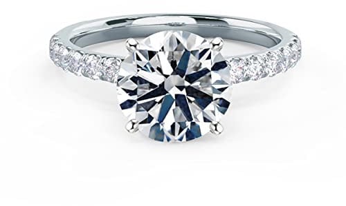 Blocaci Verlobungsring Ring Damen 9 Karat (375) Weißgold Ring 2CT Zirkonia Stein Frau Verlobungsringe Damenring Echt Schmuck Antragsring Größe 50