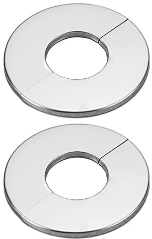 Lot de 2 cache-tuyaux muraux en acier inoxydable chromé pour tuyau de diamètre - 35 mm