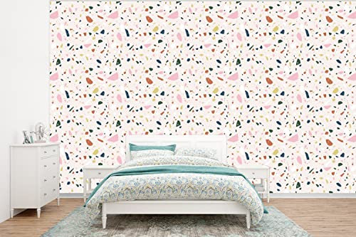 Selbstklebend Tapete Wandpapier Wandaufkleber Fototapete Tapeten Wanddeko 375x280 cm Lehm - Muster - Terazzo