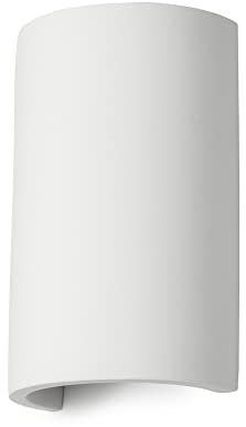 LITECRAFT Vane Up & Down Curved Paintable Plaster Wall Light - White