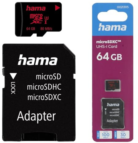 Hama microSDXC UHS Speed C3 UHS-I 64GB inkl. Adapter