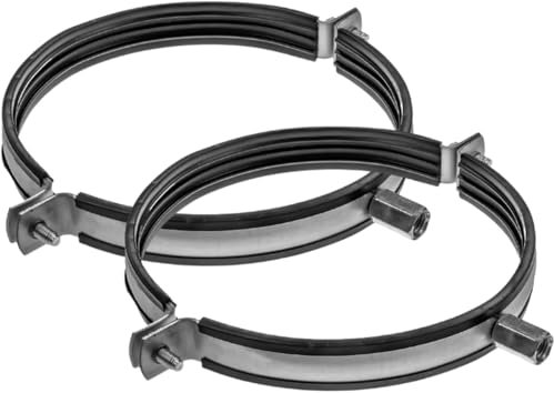 Vent Systems Ø160mm 2 Stücke Rohrschelle für alle Arten der Belüftung, runde gerade Kanäle an Wand oder Decke anschließen. mit Gummi zur Geräuschunterdrückung