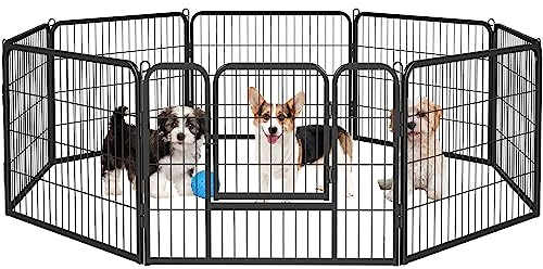 costoffs Foldable Dog Pen Indoor/Outdoor, 8 Panel Whelping Pen, 60 cm H | Puppy Pen, Easy Entry, Flexible Shapes, Compact Storage, for Yard/RV/Camping, Puppy/Cat/Rabbit/Pig/Small Medium Animals