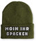 Moin ihr Spacken Statement Beanie Mütze für Damen und Herren, Farbe: Olive