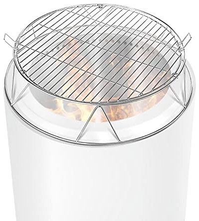 Feuerstelle Zubehör Kit für Solo Herd Lagerfeuer 49,5 cm Edelstahl Feuerstelle Grill Grillrost mit Griff Rund Grillrost für Outdoor BBQ Lagerfeuer Picknick Party/Versammlung Zubehör