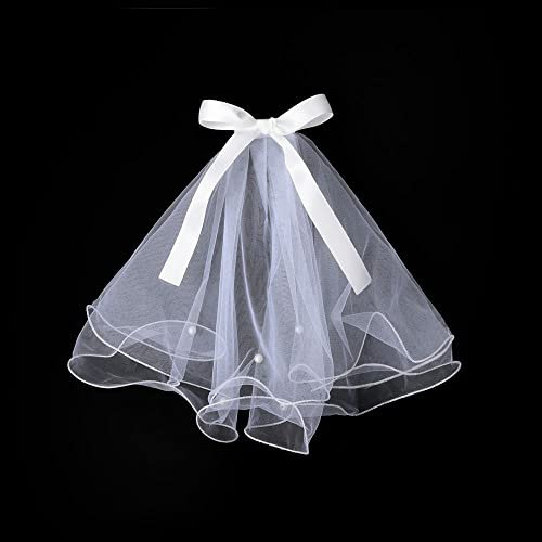 LUMoony Hund Hochzeit Schleier 1Pcs Weißer Hochzeitsschleier Halsband Hochzeit Haustiere Kopfbedeckungen Bogen Kopfschmuck Hund Braut Kostüm Haustier Katz Hochzeit Schleier Haare Accessoires