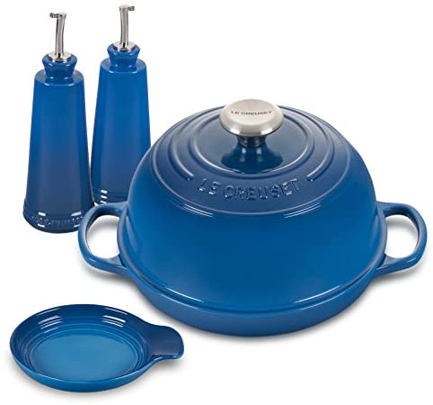 Le Creuset Four à pain en fonte émaillée avec ensemble huile et vinaigre et repose-cuillère - Marseille - 24 cm