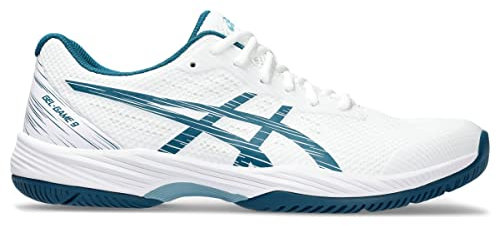 ASICS Herren Gel-Game 9 Tennisschuhe, Größe 43,5, Weiß/Restful Teal