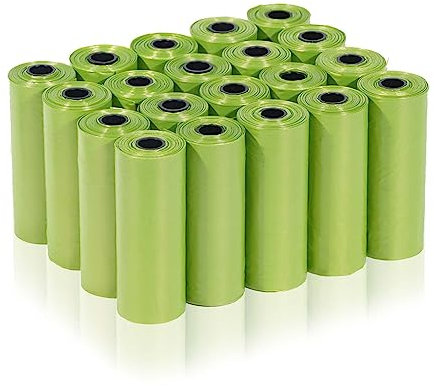 AiTodos® 300 Stück Hundekotbeutel, Grün, Geeignet zum Verlassen des Hauses, Kotbeutel für Hunde - 30 * 21,5 cm, Polyethylen-Material, Tragbar - Hunde Kotbeutel (20 Rollen, 15 pro Rolle)