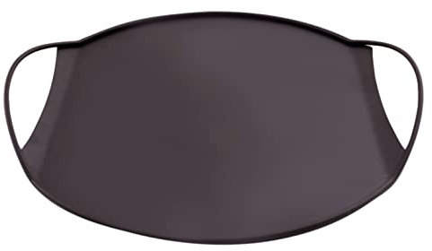 Point-Virgule Servierplatte mit Griffen, Tablett Couchtisch, rund, mattschwarz, 35cm