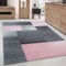 Teppich Wohnzimmer Schlafzimmer Esszimmer Kurzflor Modern Optik Meliert, Farbe: Pink, Größe: 140 x 200 cm