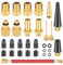 Romon 30 Pièces Adaptateur de Pompe à Vélo, Kit de Adaptateur de Valve de Vélo DV AV SV, Embout Pompe Velo avec Vague D'étanchéité, pour Pompe à Vélo, Compresseurs Pompes