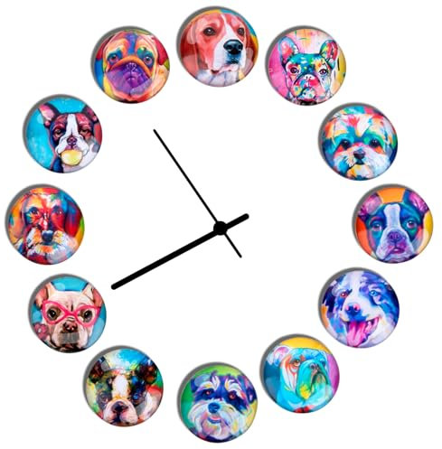 Wukong 12 Pcs Cute Fridge Magnets, 30mm Strong Round Magnet, 3D Glass Magnets, Decoractive Magnets Suit for Whiteboard Home Office Notice Board and School
