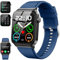Smartwatch Herren Damen mit Telefonfunktion/Message Reminder, 1,85 Smart Watch, 112+ Sportmodi IP68 Wasserdicht Fitnessuhr Herren, Sportuhr mit Puls-Schlaf-Monitor Schrittzähler, Blau