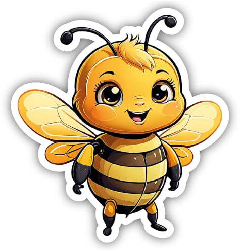 Samunshi® Kleine Biene Aufkleber Autoaufkleber für Motorrad Fahrrad Roller oder Auto Sticker Fahrrad Mtb Mountainbike Rennrad Comic Cartoon Tier Sticker 10cm Kleine Biene