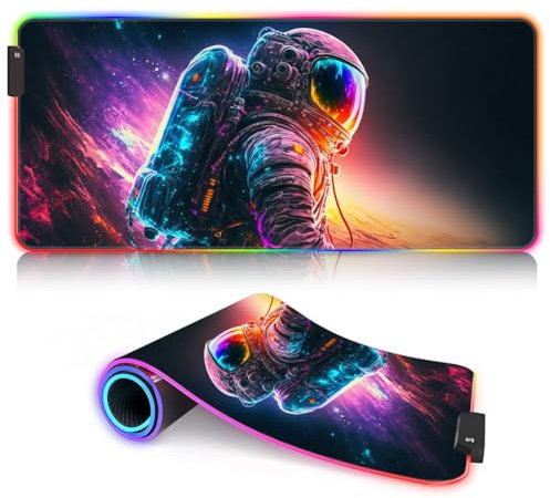 Gaming Mousepad astronaut surfing the star LED Gaming Mouse Pad ROG Large Extended Mouse Mat (60x35x0.3) cm Gaming Large Big Mouse Pad Non Slip Rubber Mat