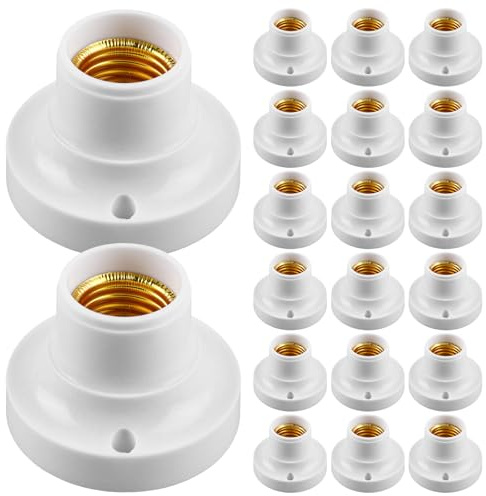 20 Stück Universal E27 Fassung Lampenfassung: WIYETY E27 LED Lampe Fassung Lampenfassungen mit Gewinde Glühbirne Sockel für Flure, Treppen, Balkone, Schränke, Kellerräume