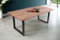 SAM Baumkantentisch 240 x 100 cm Dana, massiver Esstisch Eiche, Esszimmertisch mit U-Gestell aus Metall Schwarz, echte Baumkante, pflegeleichter Holztisch