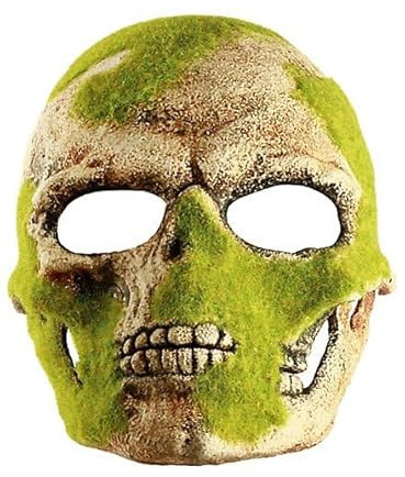 Maskworld Moos bewachsener Schädel Maske aus Kunststoff - Erwachsenen Horror Kostüm Halbmaske - ideal für Halloween, Karneval, Motto- & Grusel-Party
