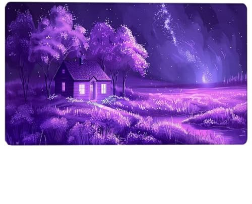 LUESUAYN Houses Extra Large Gaming Mouse Mat (1500x800x3mm) Oversize - XXL Mouse Pad - Desk Pad Extended – Purple Mousepad For Precision and Speed - Non-Slip Rubber Base – For Mouse and Keyboard 5-Q