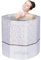 Sinbide Baignoire Pliable Adulte, Baignoire portable,Pliante SPA Baignoire pour Petite Salle de Bain, baignoire de trempage pliable,65x65x70cm (gris+ brun)