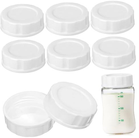 KOMBIUDA 8stücke Milchflaschen Deckel Weithals-flaschenverschlüsse Für Babyflaschen -frei Pp Auslaufsicher Mit Silikonring Für Und Täglichen Gebrauch