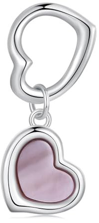NINGAN Argent Sterling 925 Charme Poudre Amour Pendentif Femmes Bracelet Perle Charme Collier Pendentif Jour De La Saint-Valentin Cadeau Bijoux, épouse, Cadeau D'Amoureux