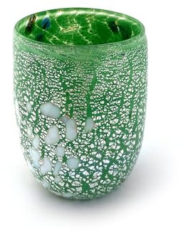MAZZEGA ART & DESIGN - Muranoglas Giorgione, mundgeblasen und handgearbeitet auf der Insel Murano. Linie I Colori di Murano, 350 ml, hergestellt in Italien (Grün)