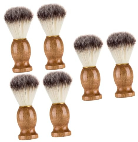 FOMIYES 3 Sätze Rasierpinsel Stand Rasierschaumpinsel Und Schale Bartwaschmittel Und Spülung Rasiermesser Gestalter Bartbürste Haarbürste Folienrasierer Nylonwolle Light Brown 2 Stück * 3