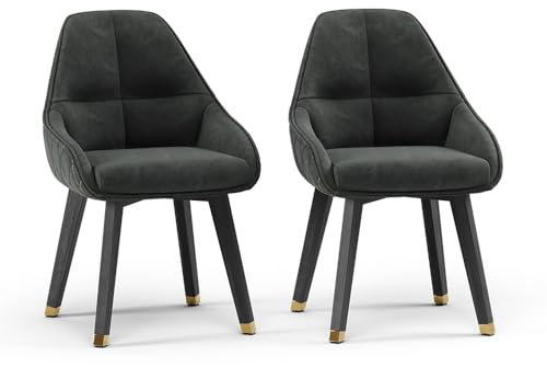 Vicco Esszimmerstuhl Goldamo, Stuhl, Schwarz, 53 x 55.5 cm 2er-Set